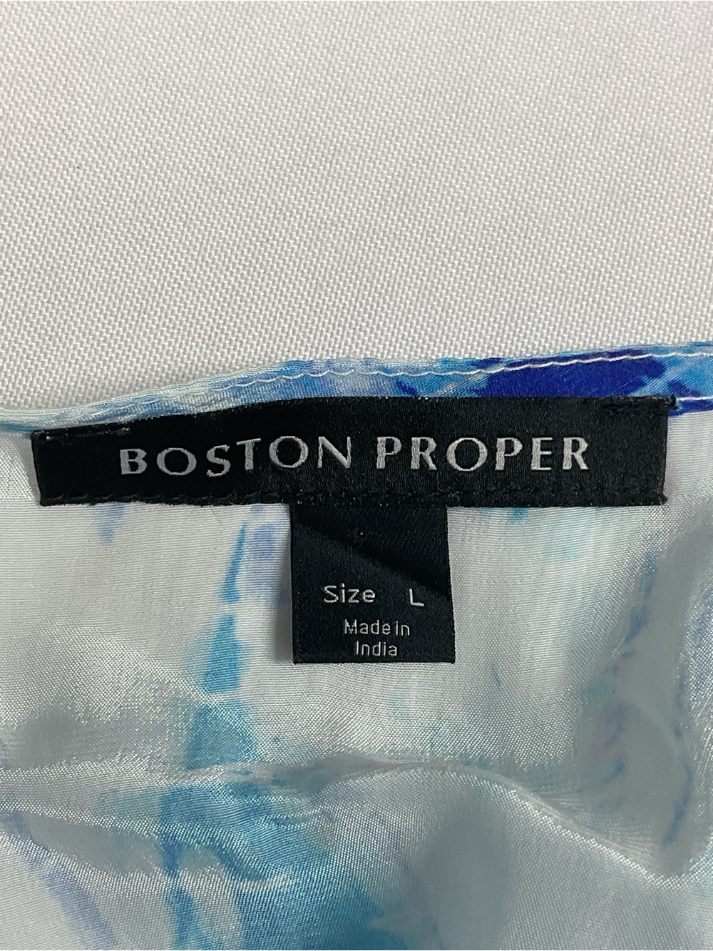 Boston Proper Blue Tie-Dye Faux Wrap Long Sleeve Maxi Dress Size L - Picture 8 of 11